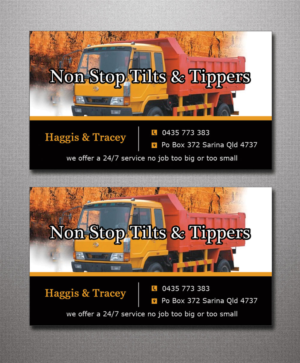 Diseño de Tarjeta de Presentación por Lanka Ama para Non Stop Tilts & Tippers | Diseño: #10384979