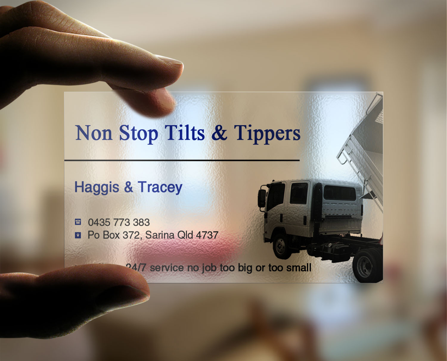 Business Card Design by Lanka Ama for Non Stop Tilts & Tippers | Design #10384981