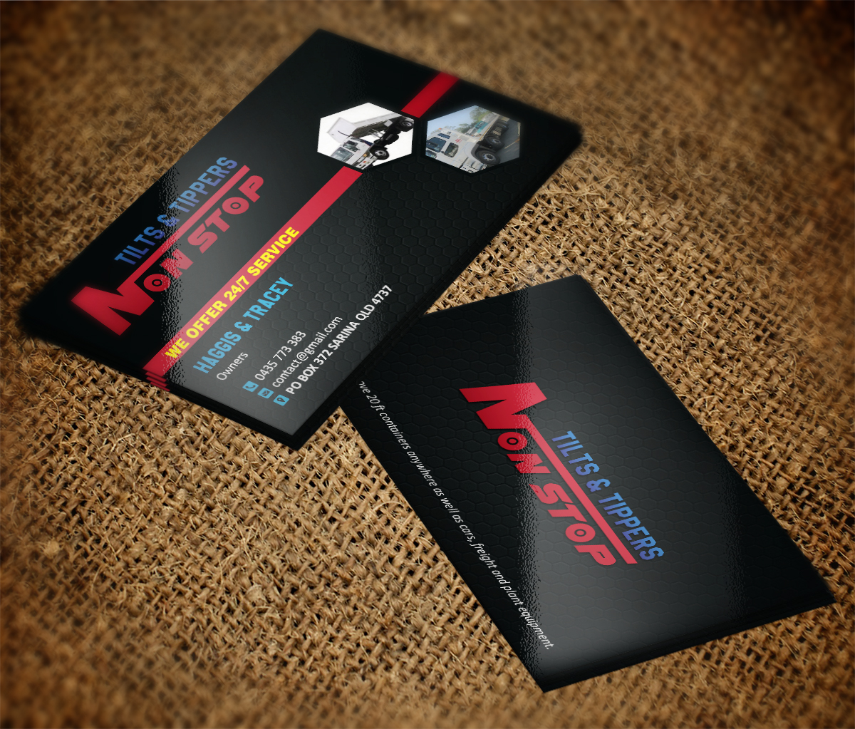 Diseño de Tarjeta de Presentación por Grafactory para Non Stop Tilts & Tippers | Diseño: #10397514