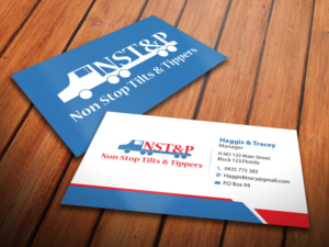 Business Card Design by primarydesigner2k9 for Non Stop Tilts & Tippers | Design #10396192