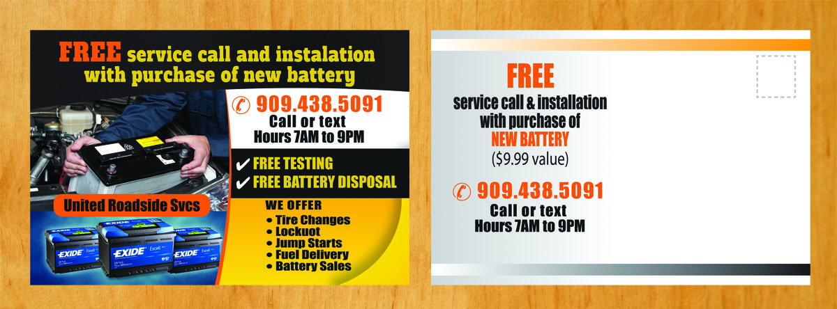 Postcard Design by Venus L. Penaflor for United Roadside Svcs | Design #10404428