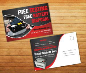 Mobil Battery Sales and Instalation  | Diseño de Postal por aspiremedia