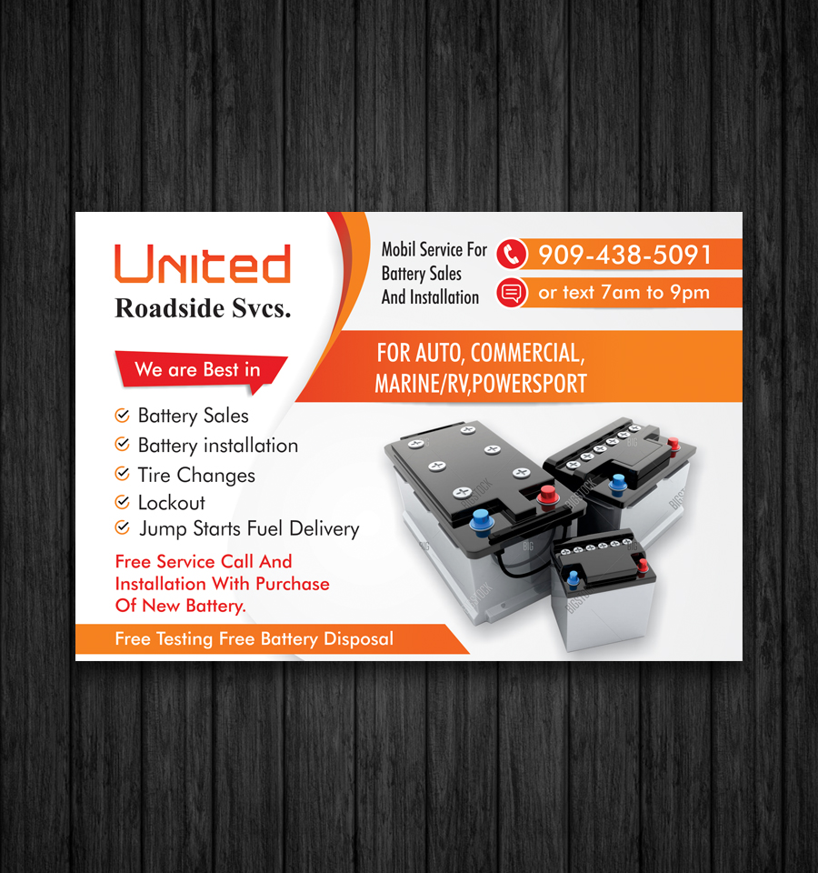 Postcard Design by ecorokerz for United Roadside Svcs | Design #10390130
