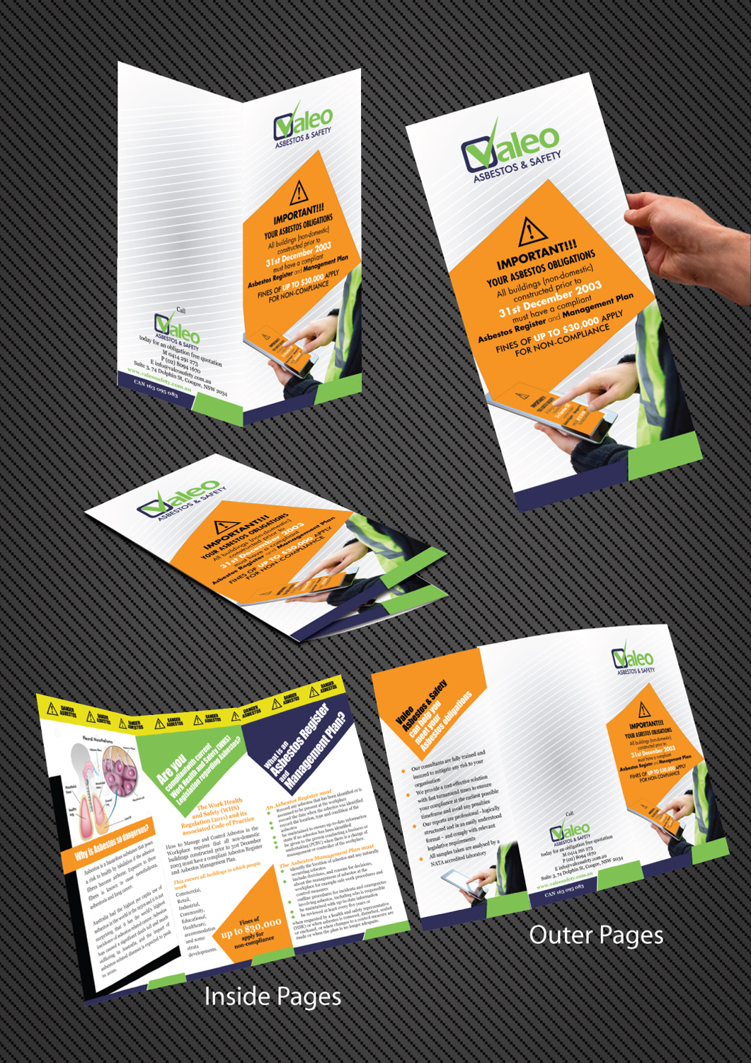 Diseño de Brochure por Impressive Sol para Valeo Asbestos & Safety | Diseño #2223484