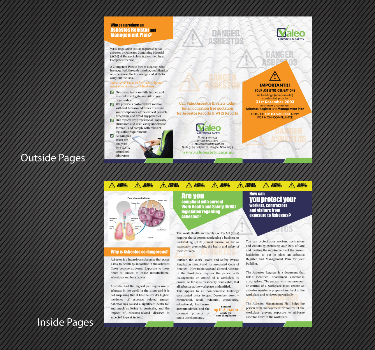 Brochure Design by Impressive Solutions for Valeo Asbestos & Safety | Design #2246502