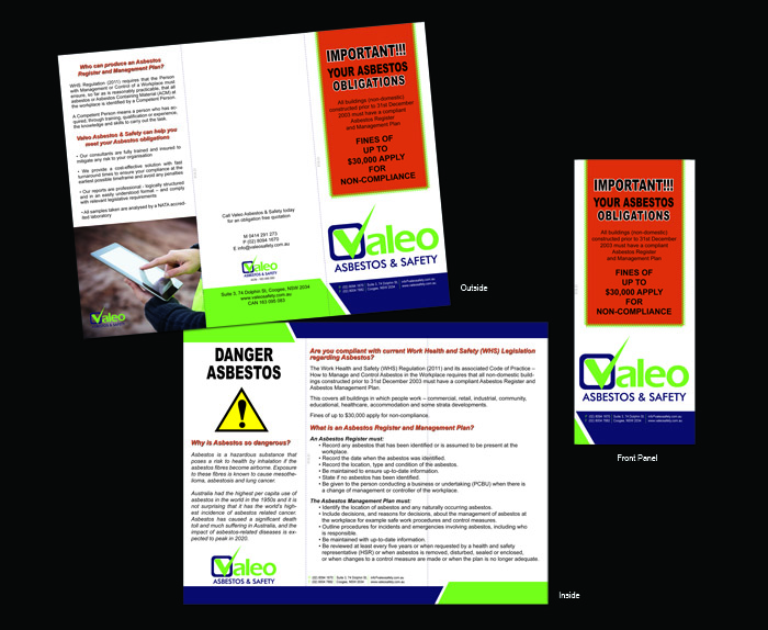 Brochure Design by jmsgraphicdesign for Valeo Asbestos & Safety | Design #2214682