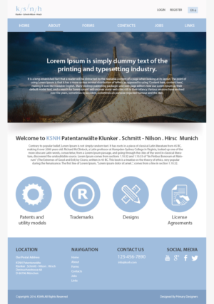 Diseño Web por primarydesigner2k9 para KSNH Patentanwälte | Diseño #10397139