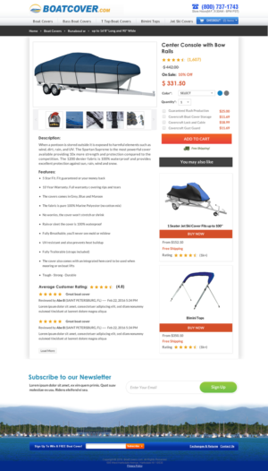 Product Description page for Boatcover.com, References here just need a clean up redesign | Diseño Web por Sbss