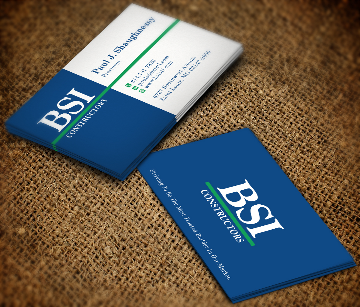 Business Card Design by MT for BSI Constructors | Design #10481012