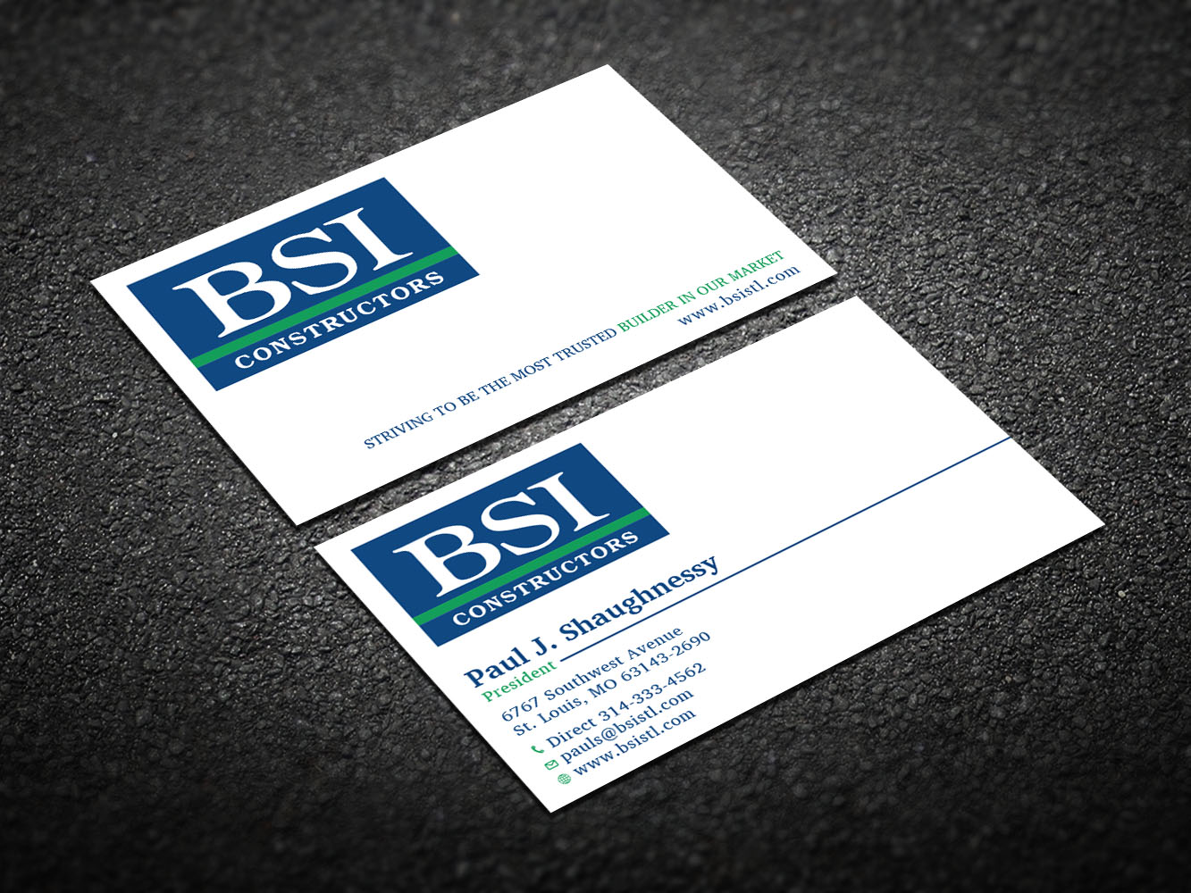 Diseño de Tarjeta de Presentación por Verified artistry para BSI Constructors | Diseño #10422500