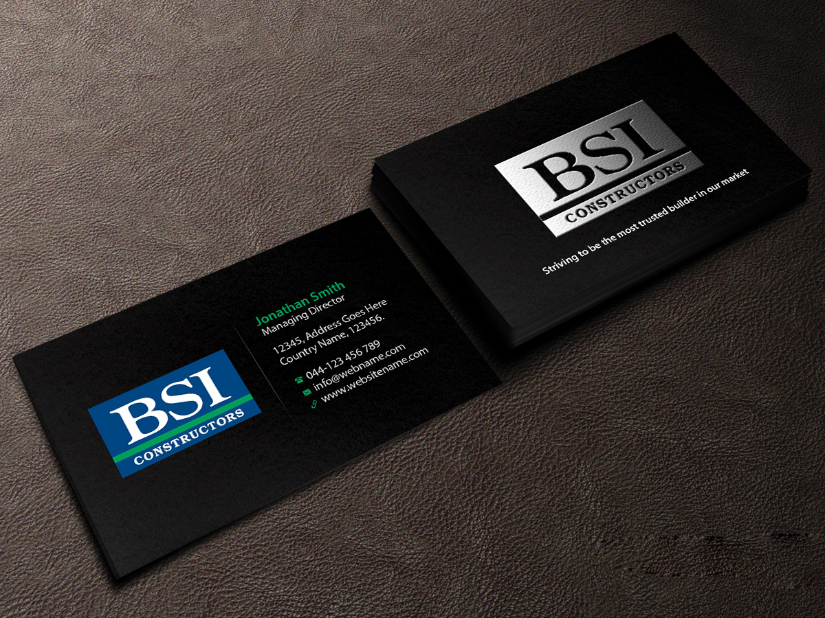 Business Card Design by Creations Box 2015 for BSI Constructors | Design #10402066