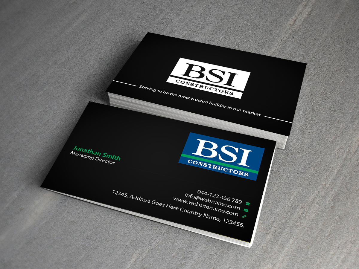 Business Card Design by Creations Box 2015 for BSI Constructors | Design #10402068