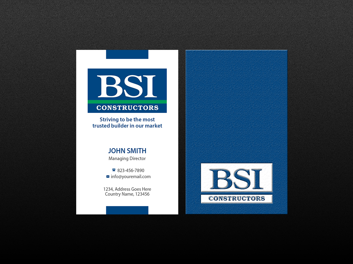 Diseño de Tarjeta de Presentación por Creations Box 2015 para BSI Constructors | Diseño #10402070