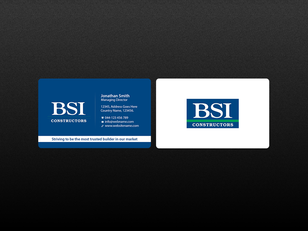 Diseño de Tarjeta de Presentación por Creations Box 2015 para BSI Constructors | Diseño #10402071