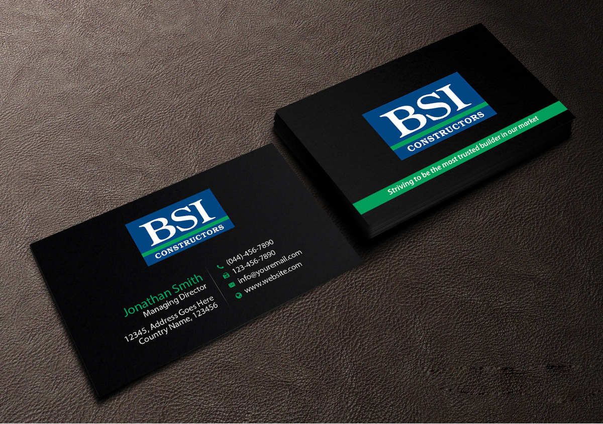 Diseño de Tarjeta de Presentación por Creations Box 2015 para BSI Constructors | Diseño #10402074