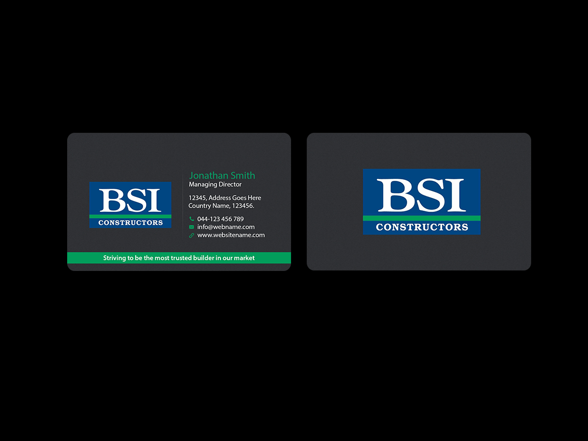 Business Card Design by Creations Box 2015 for BSI Constructors | Design #10402075