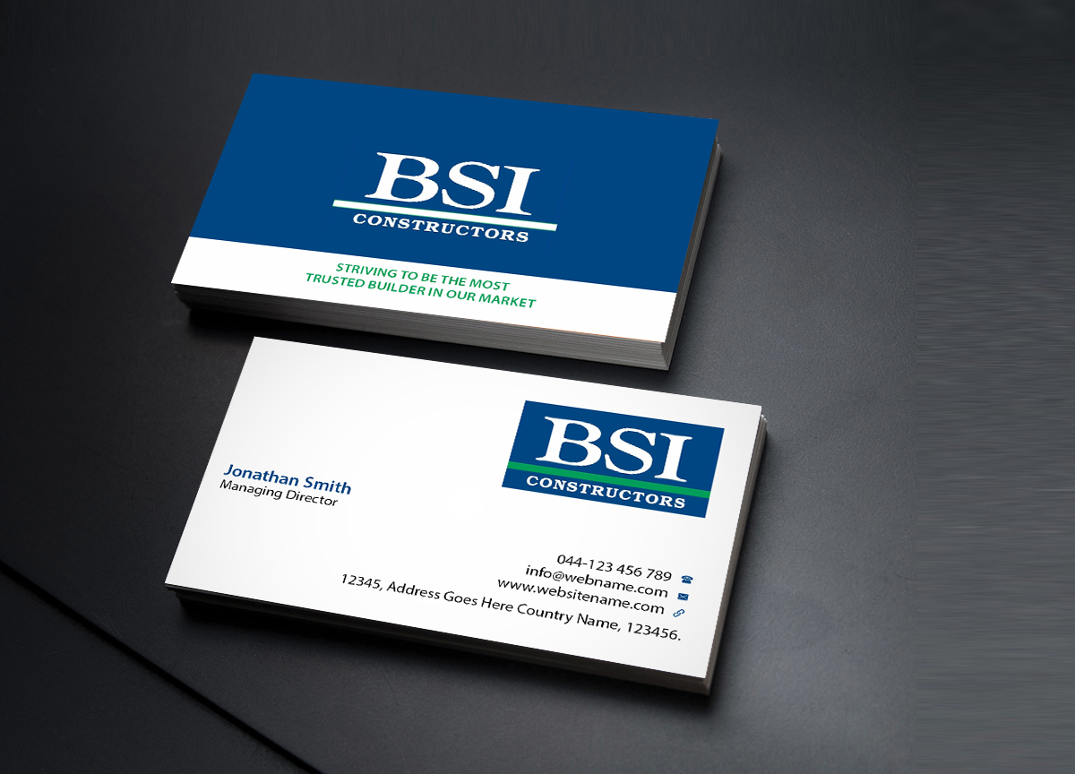 Diseño de Tarjeta de Presentación por Creations Box 2015 para BSI Constructors | Diseño #10402076