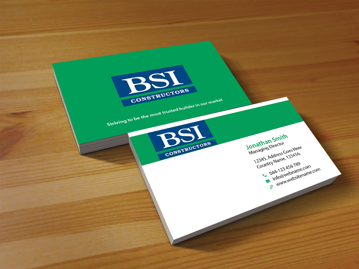 Diseño de Tarjeta de Presentación por Creations Box 2015 para BSI Constructors | Diseño #10402087