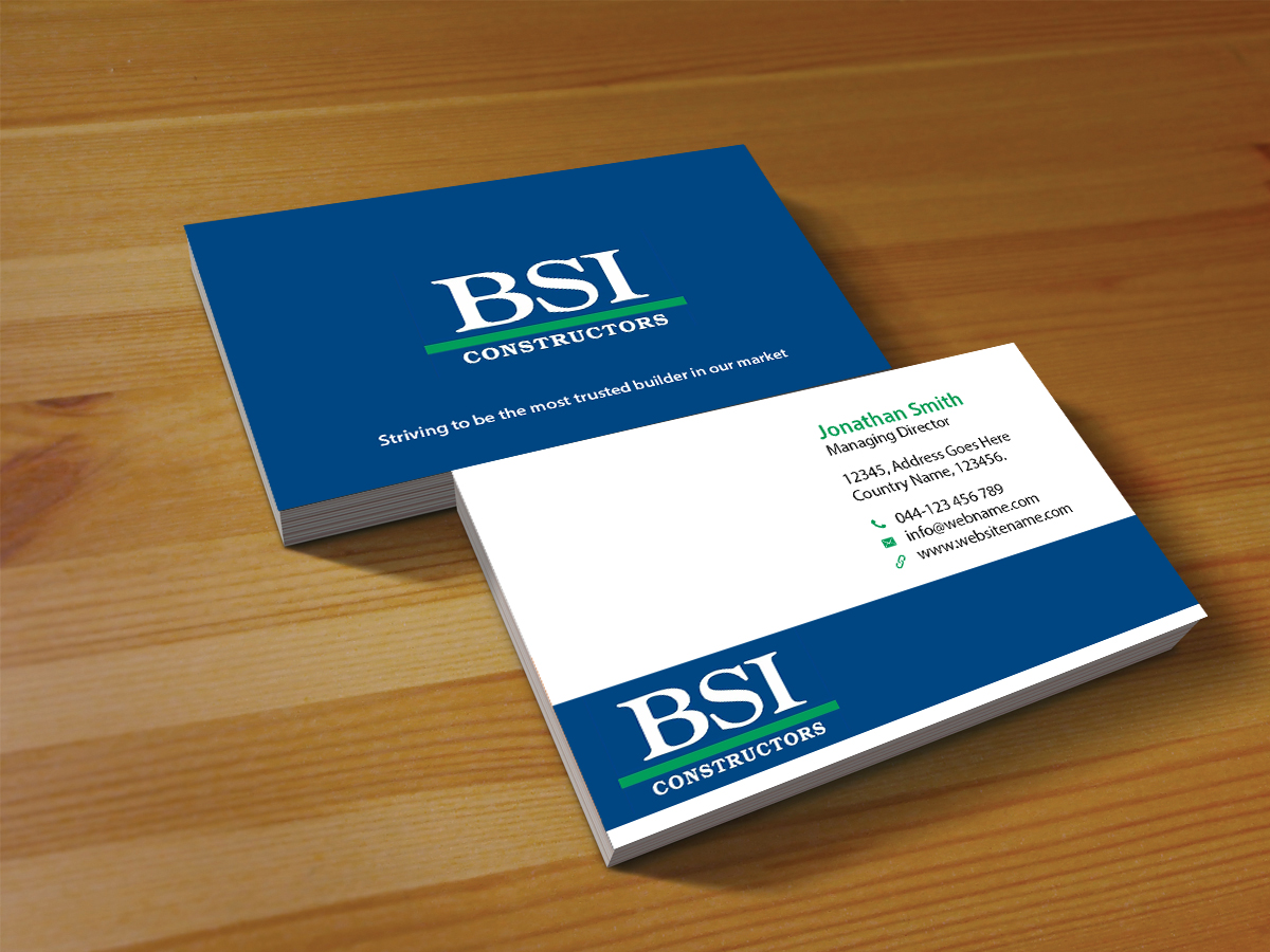 Business Card Design by Creations Box 2015 for BSI Constructors | Design #10402088