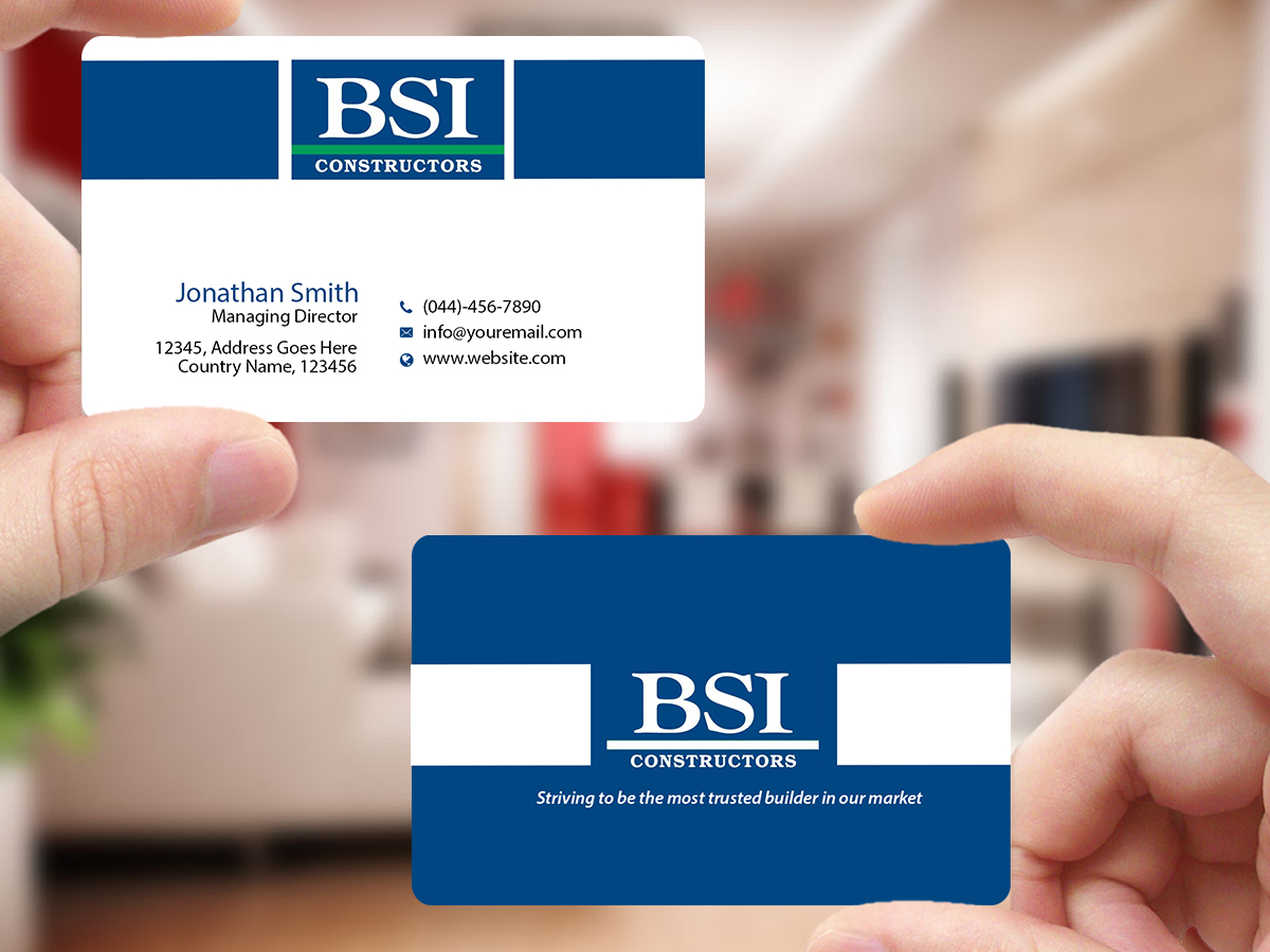 Diseño de Tarjeta de Presentación por Creations Box 2015 para BSI Constructors | Diseño #10402090