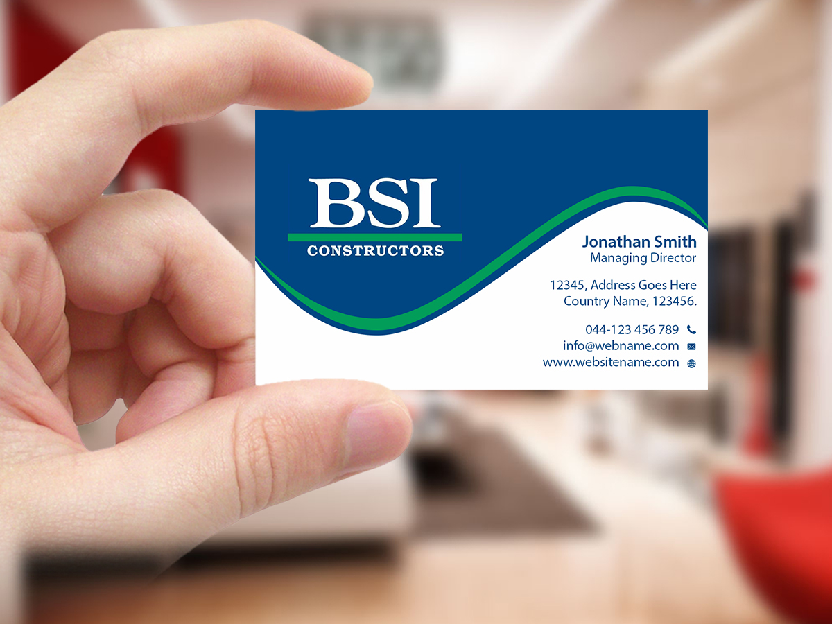 Diseño de Tarjeta de Presentación por Creations Box 2015 para BSI Constructors | Diseño #10402093