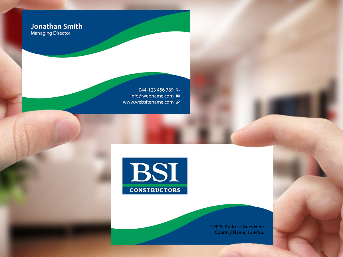 Diseño de Tarjeta de Presentación por Creations Box 2015 para BSI Constructors | Diseño #10402095