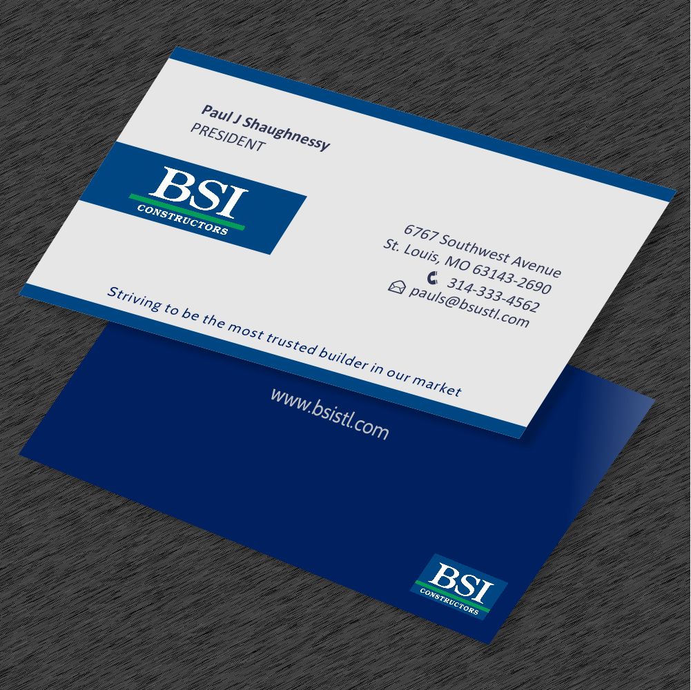 Diseño de Tarjeta de Presentación por M2-VisualArt para BSI Constructors | Diseño #10411776