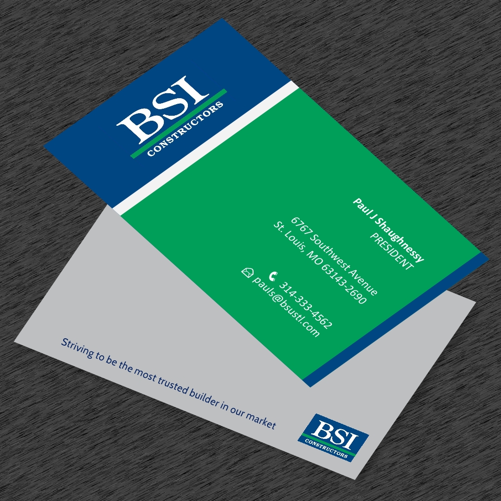 Diseño de Tarjeta de Presentación por M2-VisualArt para BSI Constructors | Diseño #10411839