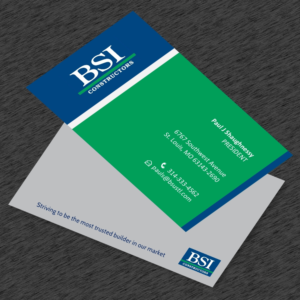 Business Card Design by M2-VisualArt for BSI Constructors | Design: #10411839