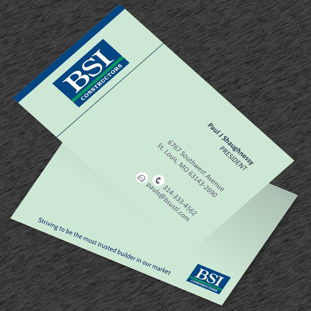 Diseño de Tarjeta de Presentación por M2-VisualArt para BSI Constructors | Diseño #10412673
