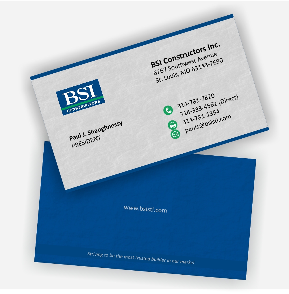Business Card Design by M2-VisualArt for BSI Constructors | Design #10489018