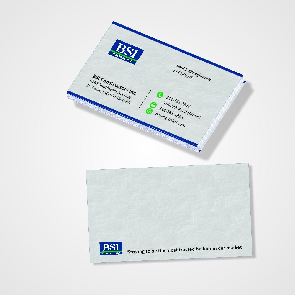 Business Card Design by M2-VisualArt for BSI Constructors | Design #10498802