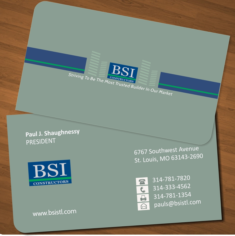 Diseño de Tarjeta de Presentación por M2-VisualArt para BSI Constructors | Diseño #10655079