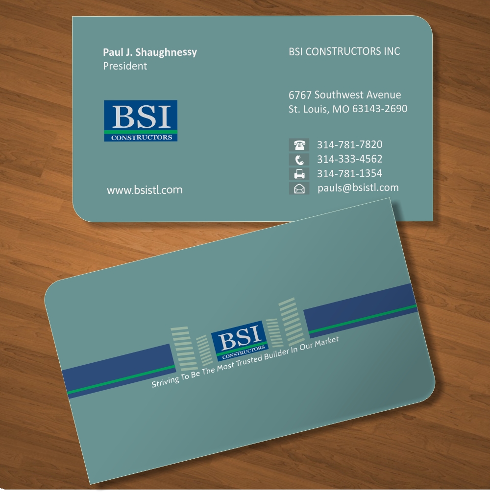 Diseño de Tarjeta de Presentación por M2-VisualArt para BSI Constructors | Diseño #10655876