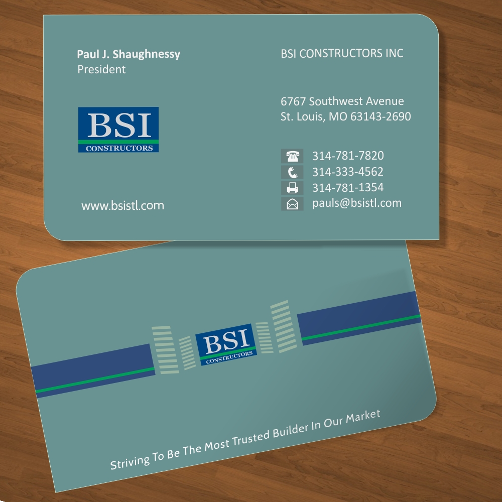 Diseño de Tarjeta de Presentación por M2-VisualArt para BSI Constructors | Diseño #10704136