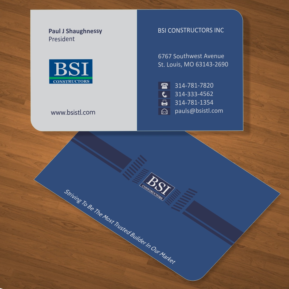 Diseño de Tarjeta de Presentación por M2-VisualArt para BSI Constructors | Diseño #10704689