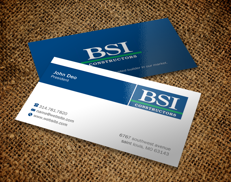 Business Card Design by Brand aid for BSI Constructors | Design #10392487