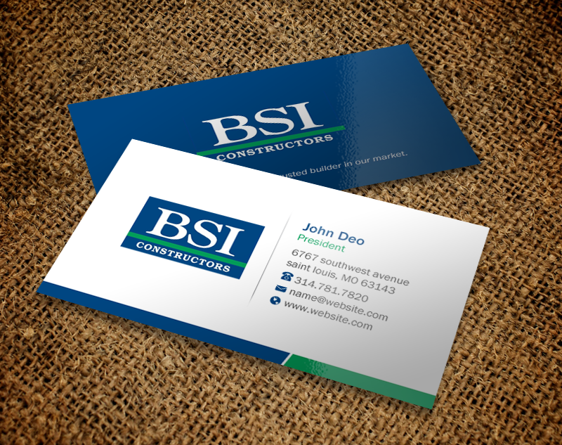 Business Card Design by Brand aid for BSI Constructors | Design #10392529