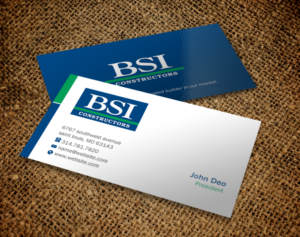 Business Card Design by Brand aid for BSI Constructors | Design: #10392532