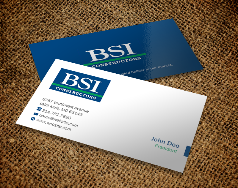 Diseño de Tarjeta de Presentación por Brand aid para BSI Constructors | Diseño #10392533