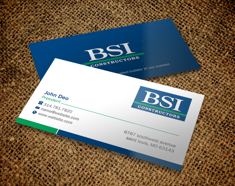 Diseño de Tarjeta de Presentación por Brand aid para BSI Constructors | Diseño #10392536