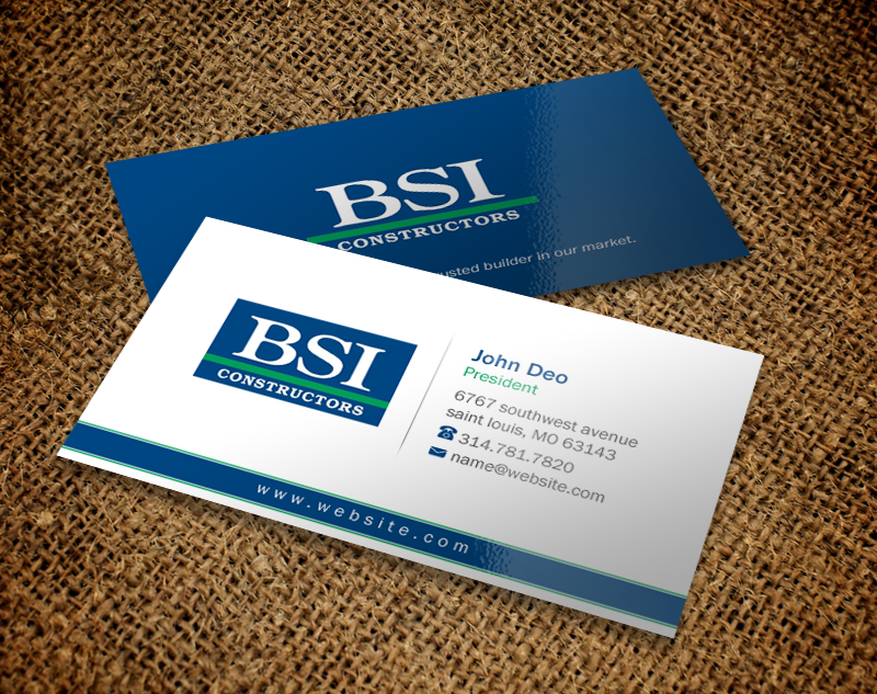 Diseño de Tarjeta de Presentación por Brand aid para BSI Constructors | Diseño #10392541