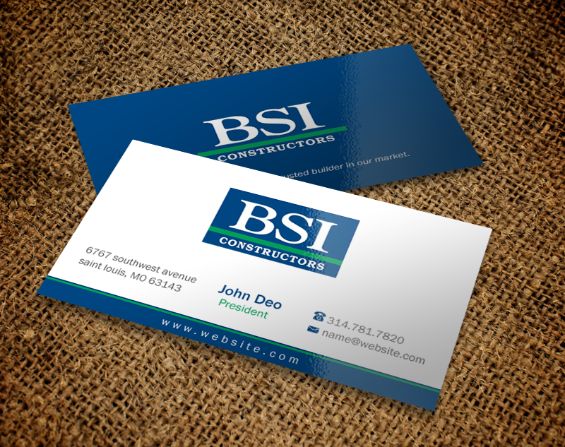 Business Card Design by Brand aid for BSI Constructors | Design #10394631