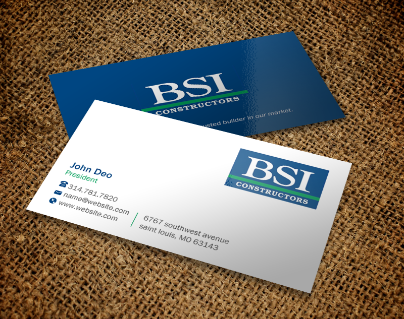 Business Card Design by Brand aid for BSI Constructors | Design #10538087