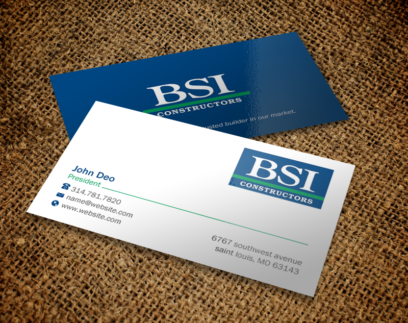 Business Card Design by Brand aid for BSI Constructors | Design #10538092