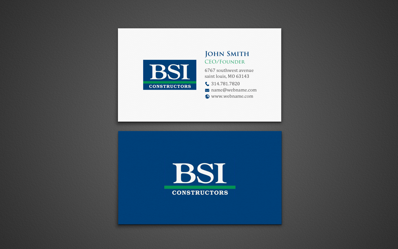 Business Card Design by chandrayaan.creative for BSI Constructors | Design #10392466