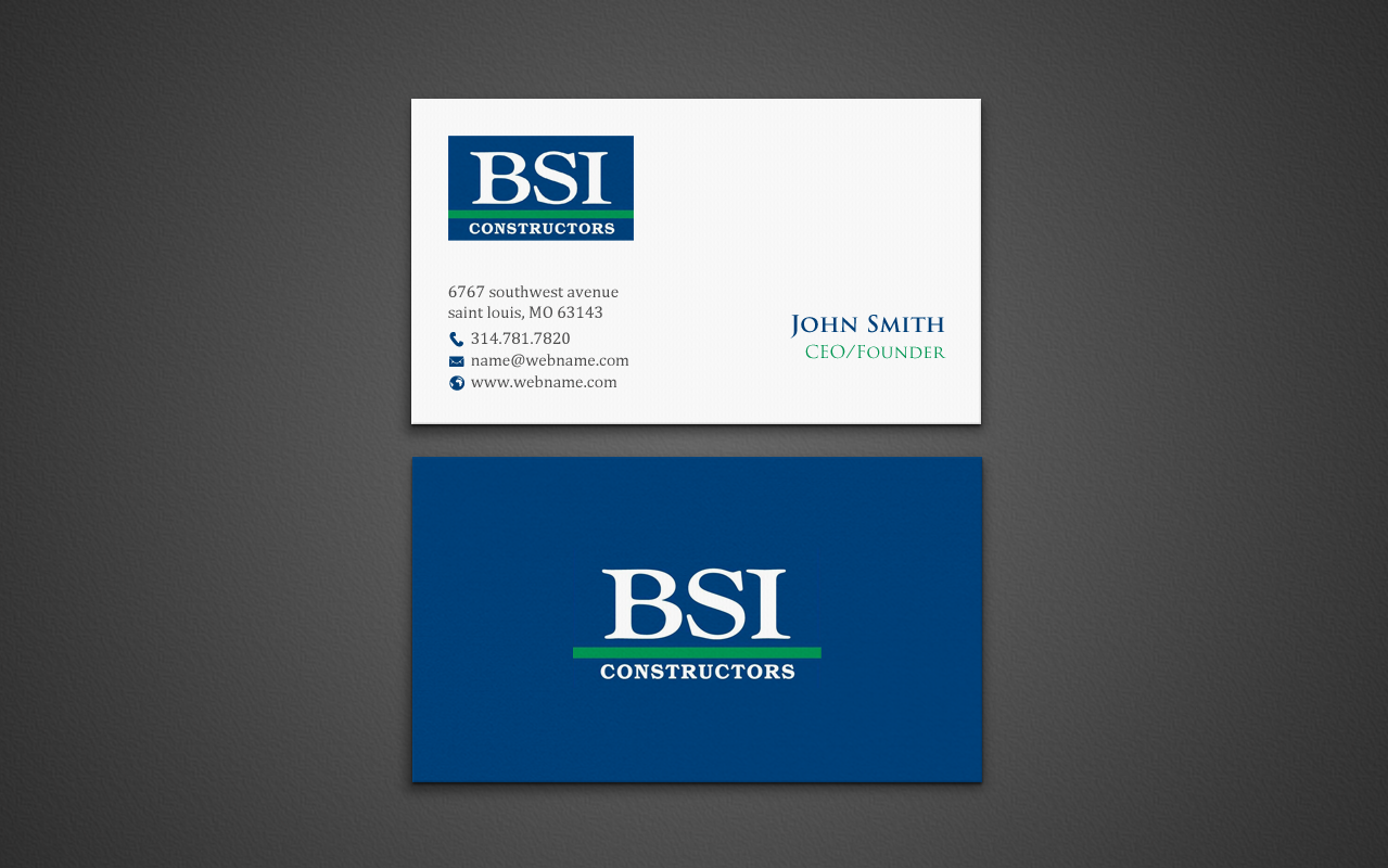 Business Card Design by chandrayaan.creative for BSI Constructors | Design #10392475