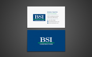Business Card Design by chandrayaan.creative for BSI Constructors | Design: #10392476