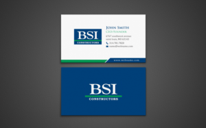 Business Card Design by chandrayaan.creative for BSI Constructors | Design: #10394621