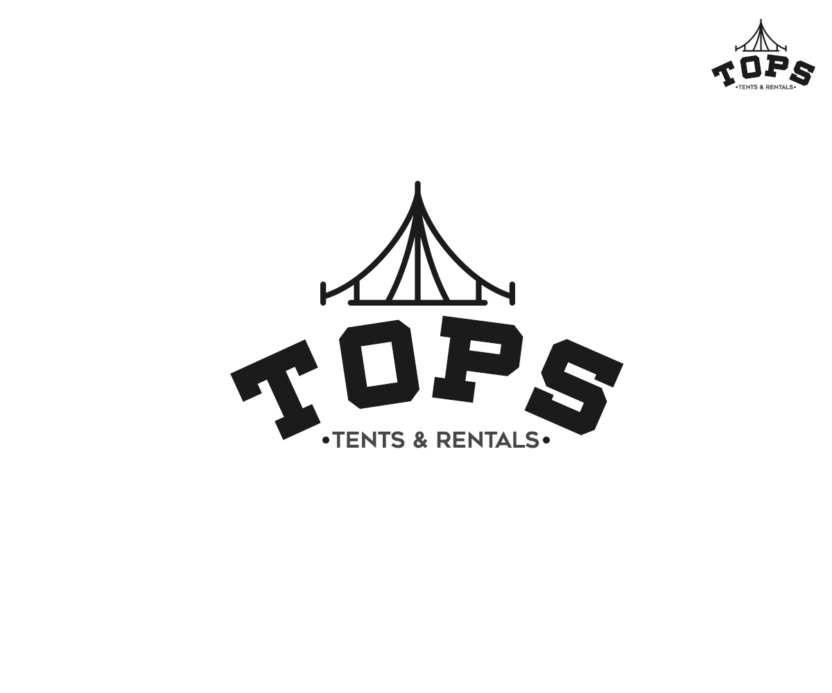 Logo-Design von Navz für Tops Tents & Rentals | Design #10398545